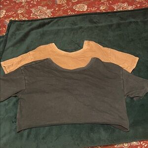 Aerie Black and Tan Crop Tops